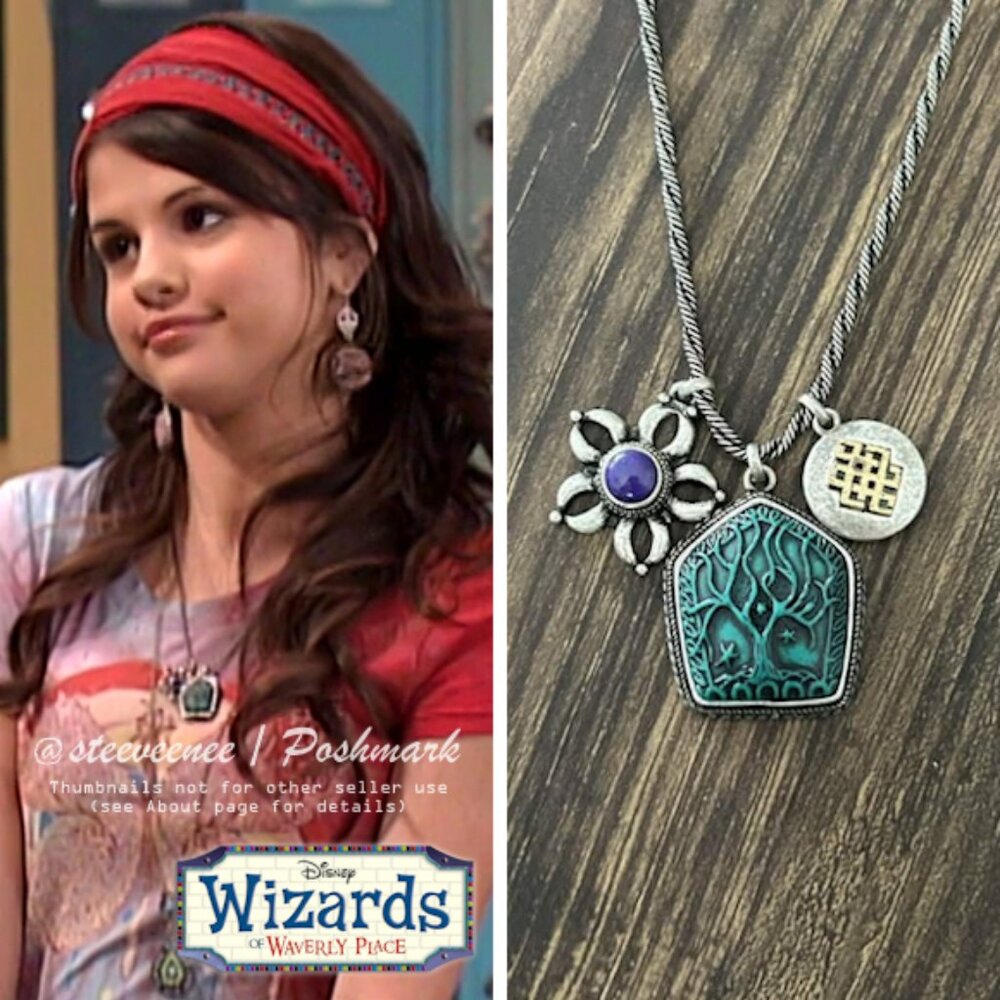 Triple Charm Flower Tree of Life Necklace ASO Alex Russo
